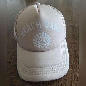 Francesca's Light Pink/Peach Trucker Hat - 'Beach Babe'